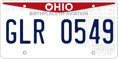 OH license plate GLR0549