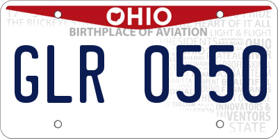 OH license plate GLR0550