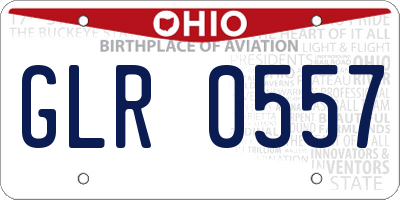 OH license plate GLR0557