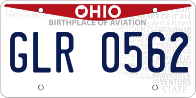 OH license plate GLR0562