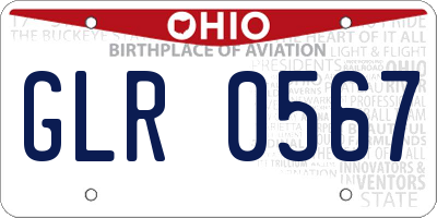 OH license plate GLR0567