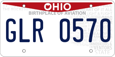 OH license plate GLR0570