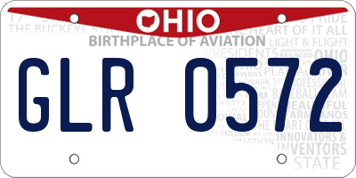 OH license plate GLR0572