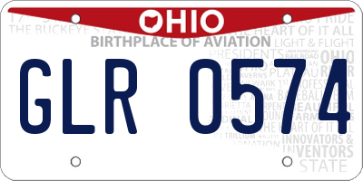 OH license plate GLR0574
