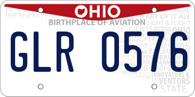 OH license plate GLR0576