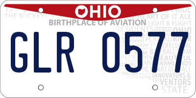 OH license plate GLR0577