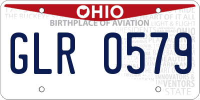OH license plate GLR0579
