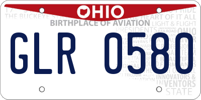 OH license plate GLR0580