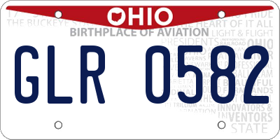 OH license plate GLR0582