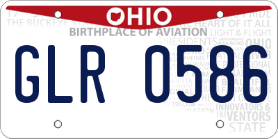 OH license plate GLR0586