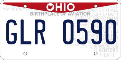 OH license plate GLR0590
