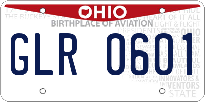 OH license plate GLR0601