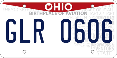 OH license plate GLR0606