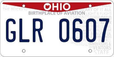 OH license plate GLR0607