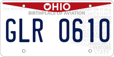 OH license plate GLR0610