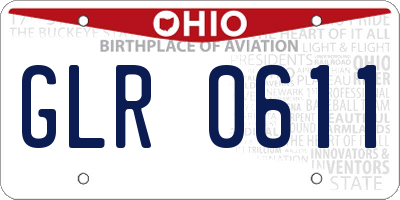 OH license plate GLR0611