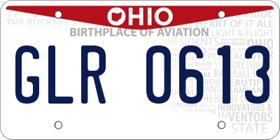 OH license plate GLR0613