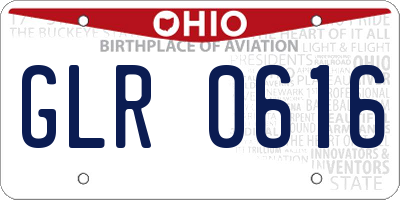 OH license plate GLR0616