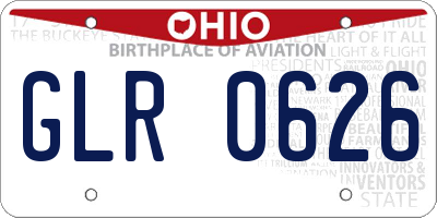 OH license plate GLR0626