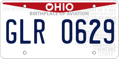 OH license plate GLR0629