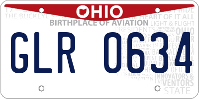 OH license plate GLR0634