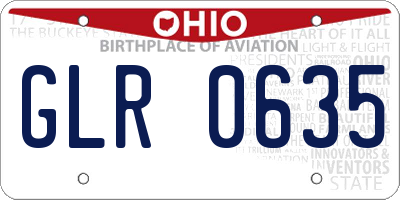 OH license plate GLR0635