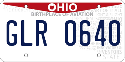 OH license plate GLR0640