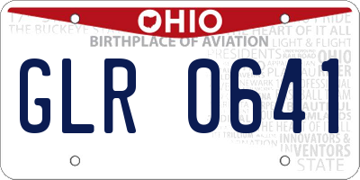 OH license plate GLR0641
