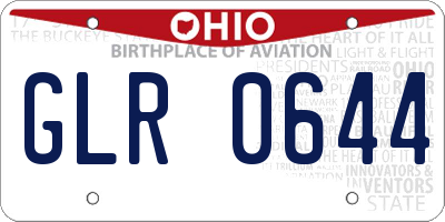 OH license plate GLR0644