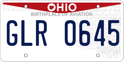 OH license plate GLR0645