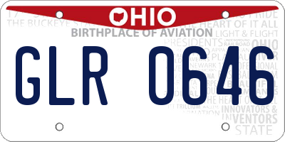 OH license plate GLR0646