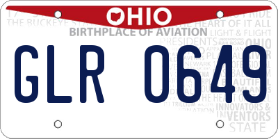 OH license plate GLR0649