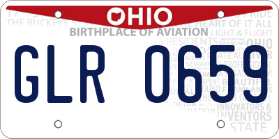 OH license plate GLR0659