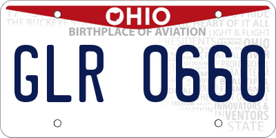 OH license plate GLR0660