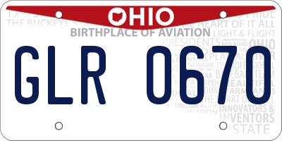 OH license plate GLR0670