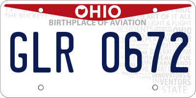 OH license plate GLR0672