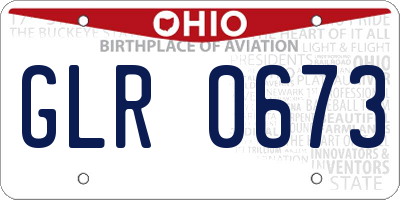 OH license plate GLR0673