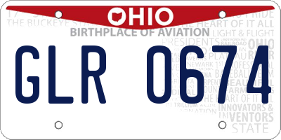 OH license plate GLR0674