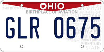 OH license plate GLR0675