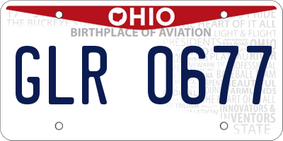 OH license plate GLR0677