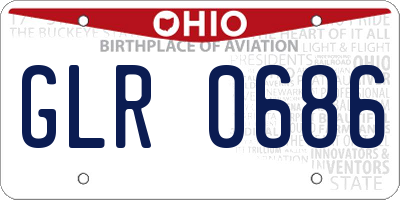 OH license plate GLR0686