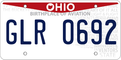 OH license plate GLR0692