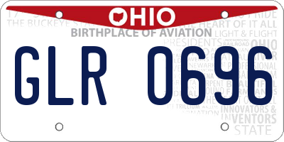 OH license plate GLR0696