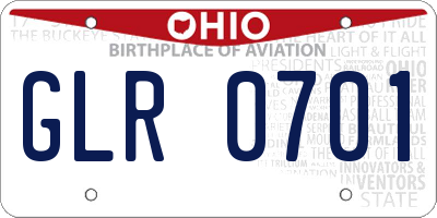 OH license plate GLR0701