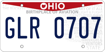 OH license plate GLR0707