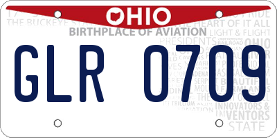 OH license plate GLR0709