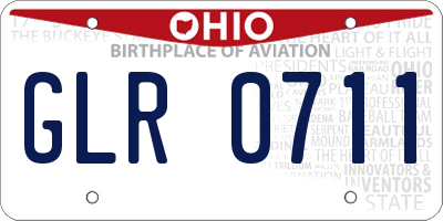 OH license plate GLR0711
