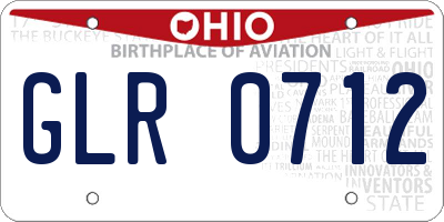 OH license plate GLR0712