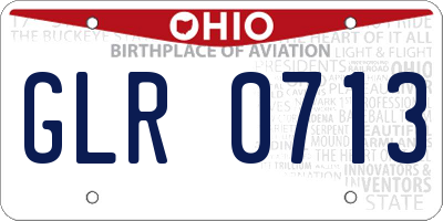 OH license plate GLR0713