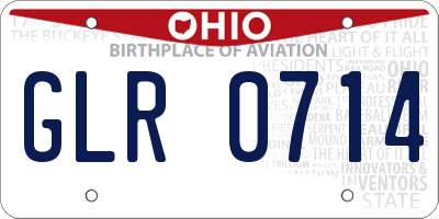 OH license plate GLR0714